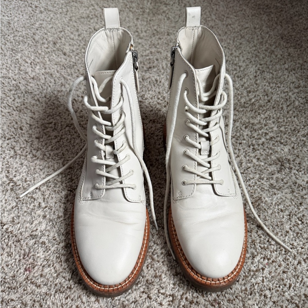 Vince Cabria Cream Lug Boots